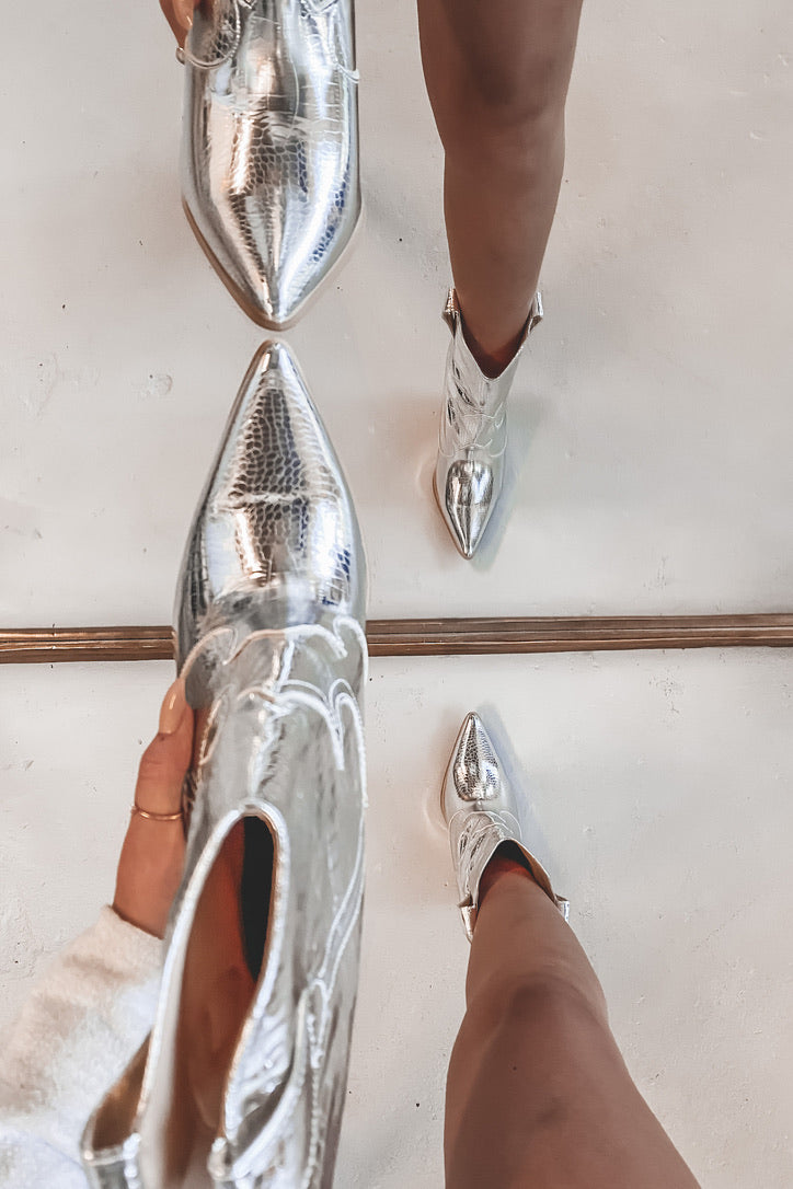 silver boots