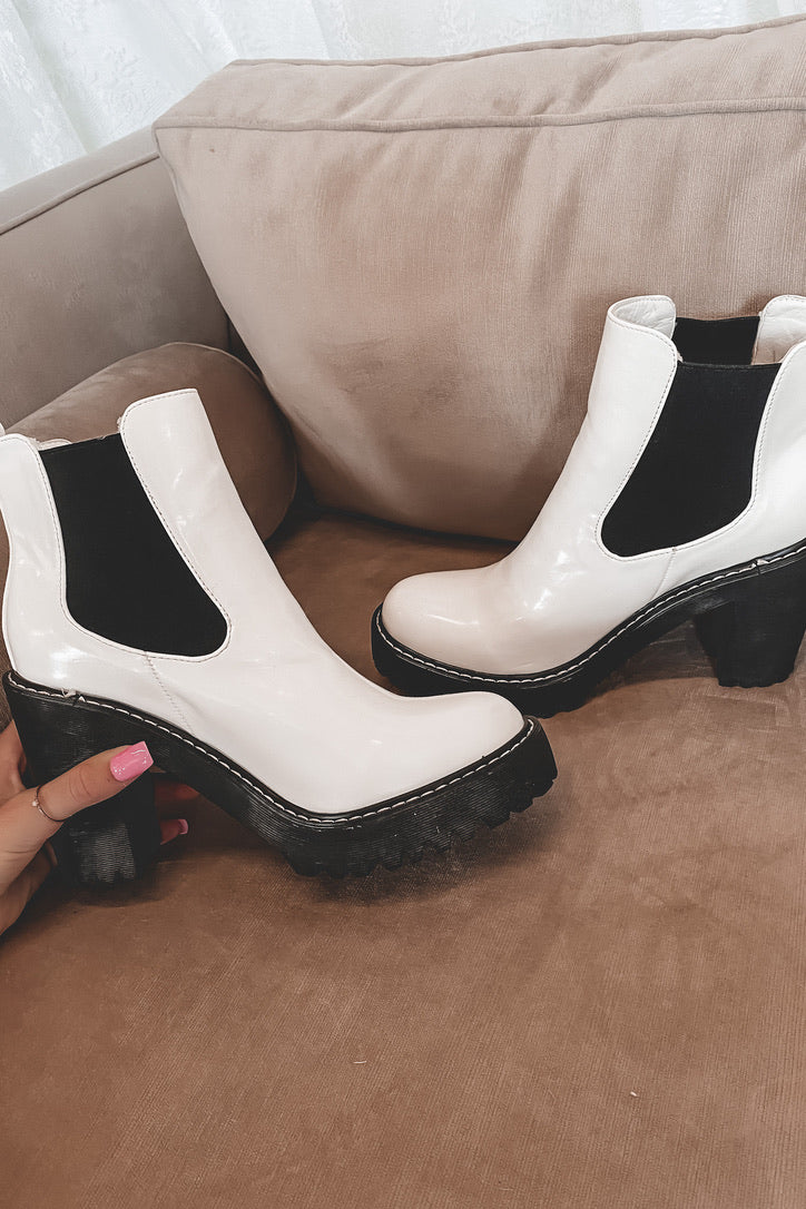 white round toe booties