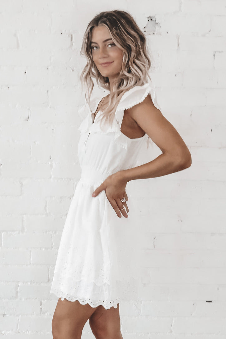 white eyelet dress