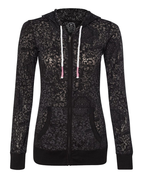 Patterned Women's Burnout Hoodie AS SEEN ON SNOOKI | Icon Clothing