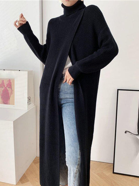 Slim-fit Sweater with High Neck Long Skirt and Pullover – NewBestSales