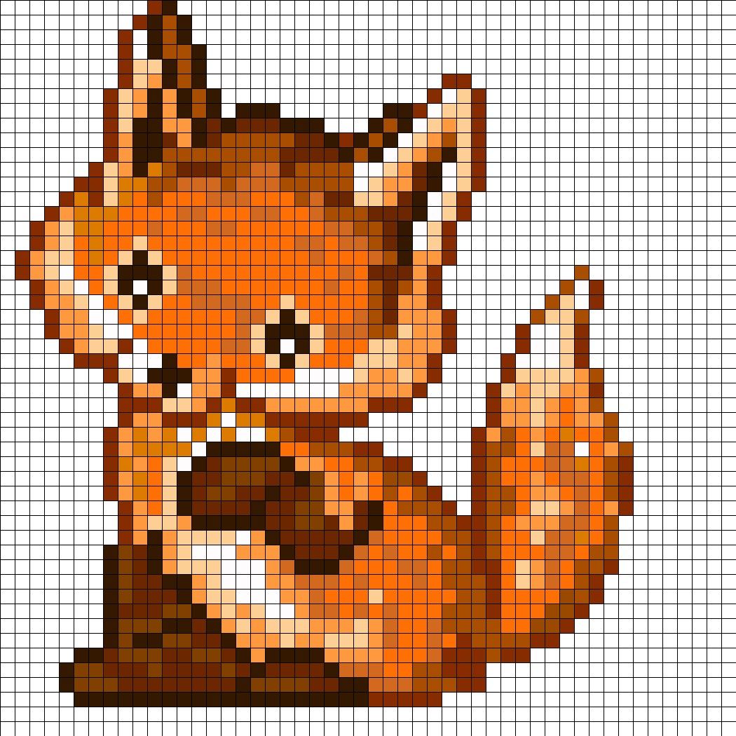 Pixel Art Renard Réaliste