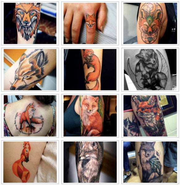 Selection of fox tattoo
