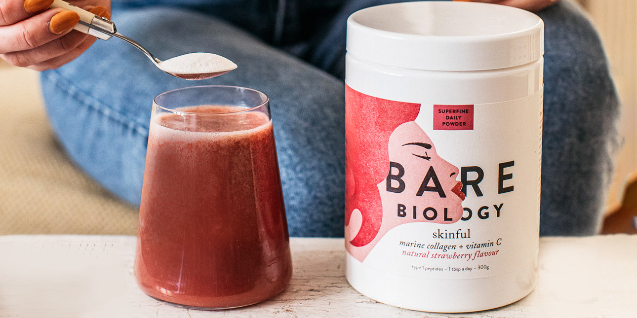 skinful-collagen-powder-with-vitamin-c-strawberry-smoothie