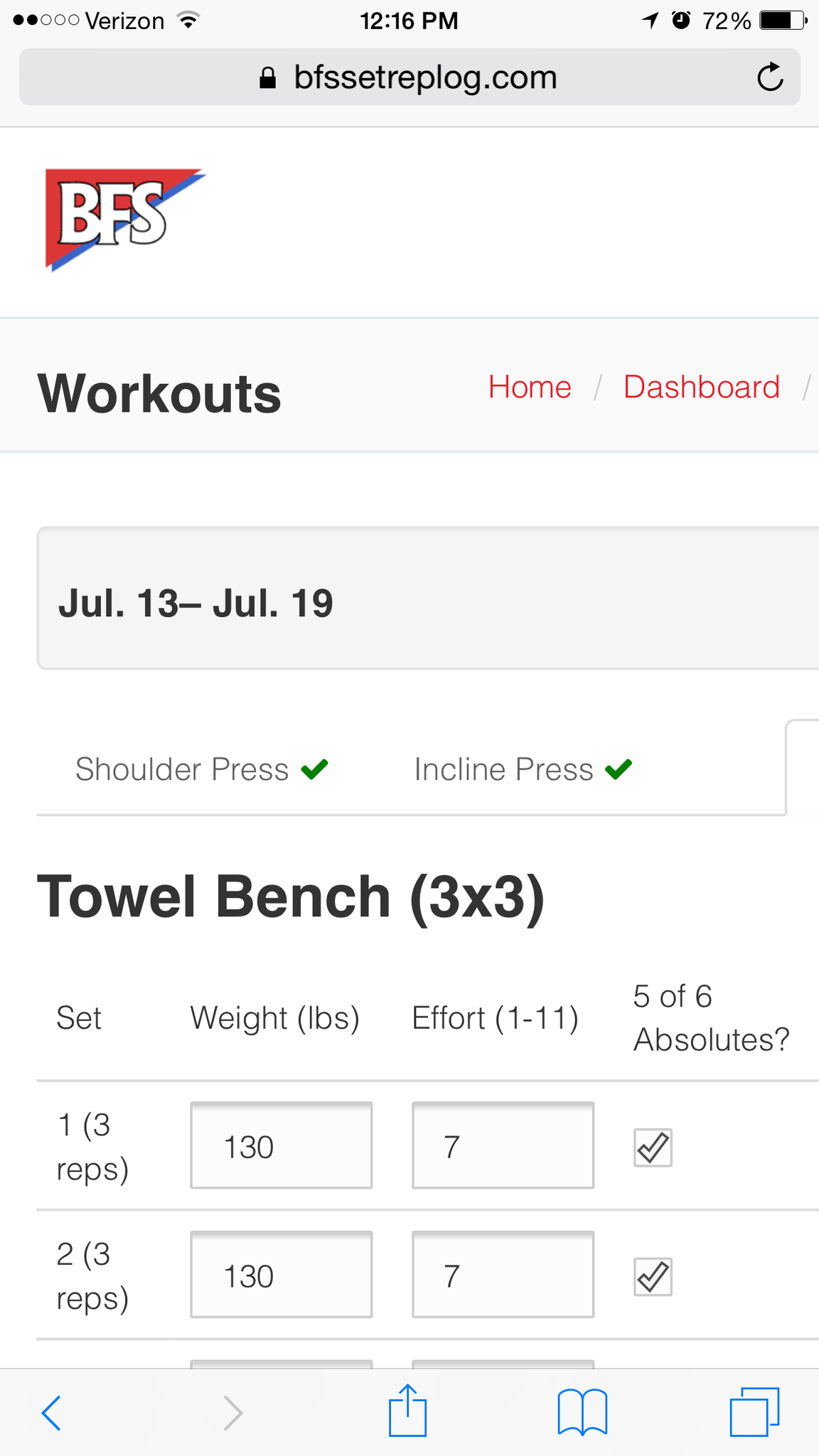  Bfs workout template for Routine