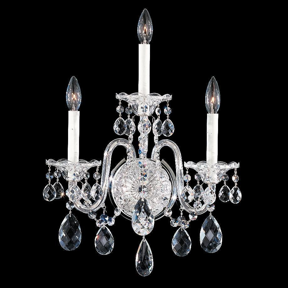 3 light crystal wall sconce