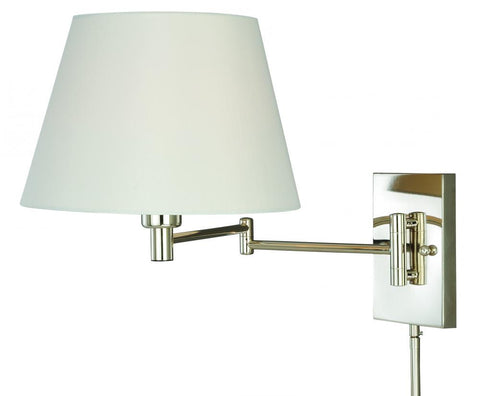 Endon Stanford Antique Brass Swing Arm Floor & Beige Shade 60w SW 63621 By  Massive Lighting