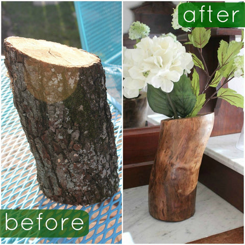 DIY Log Vase