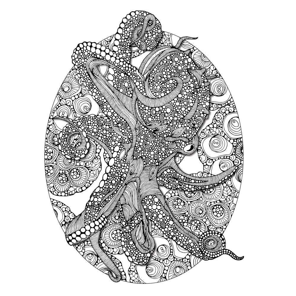 Download Octopus Bloom Mandala ColorMe Decal by Valentina Harper ...