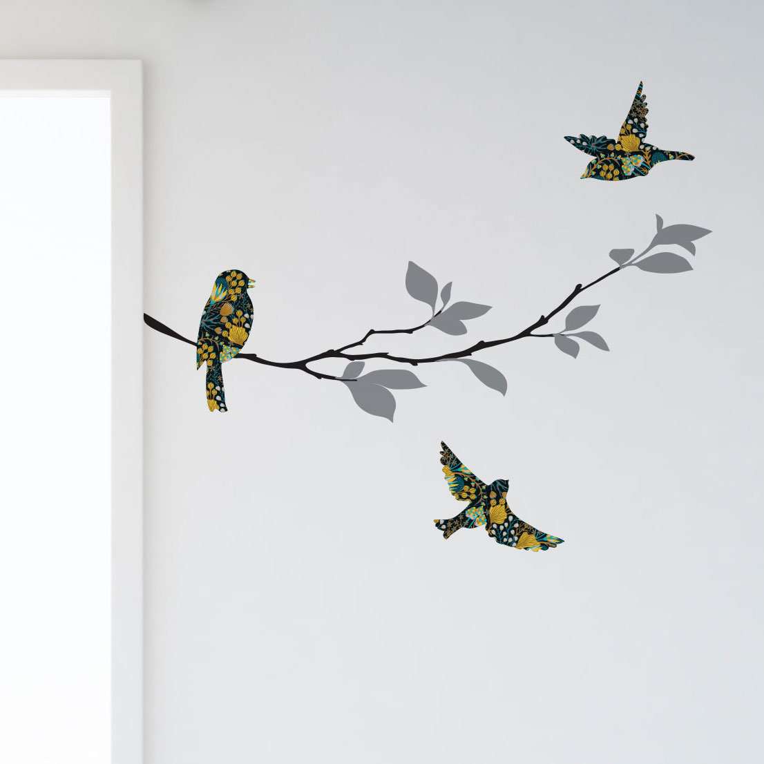 Tree Branch And Bird Decals 