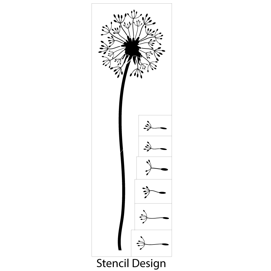 4 Pieces Dandelion Stencil Large Flower Painting Stencils for Painting on Woo