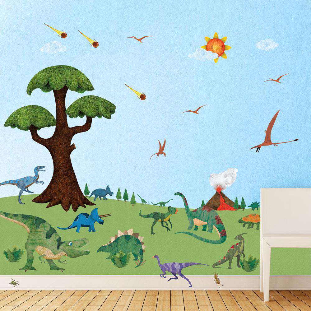 Kids Dinosaur Wall Decals for Boys Girls Room, Felt Dinosaur Wall Stic