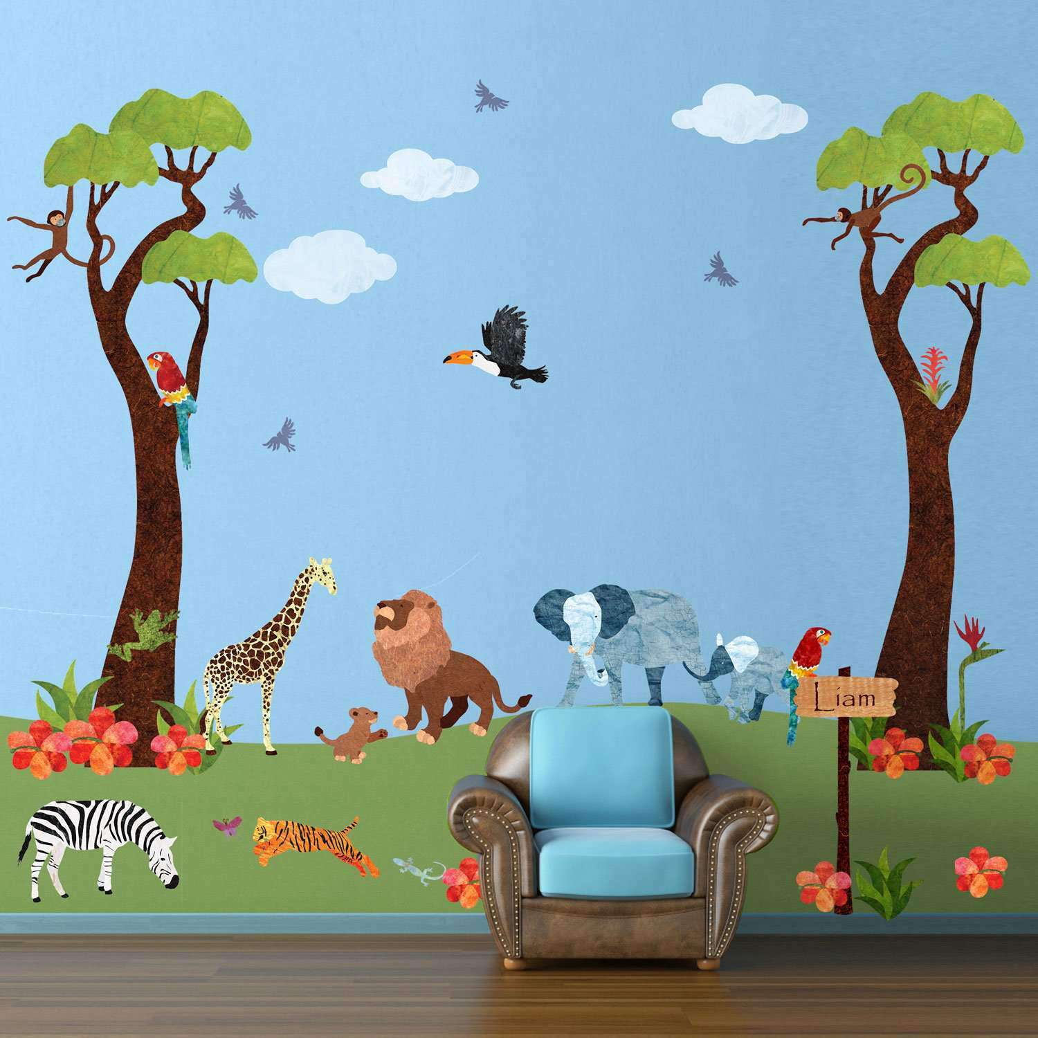 jungle safari theme wall decals