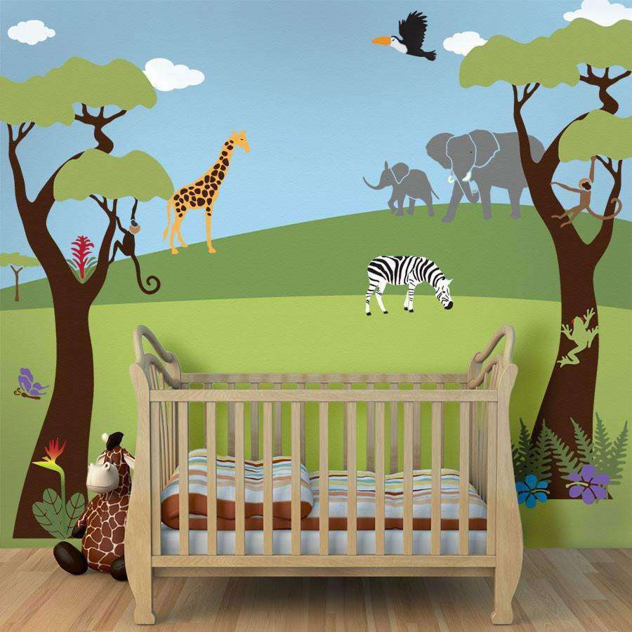 Jungle Wall Mural Kit Wild Jungle Safari Stencil Kit