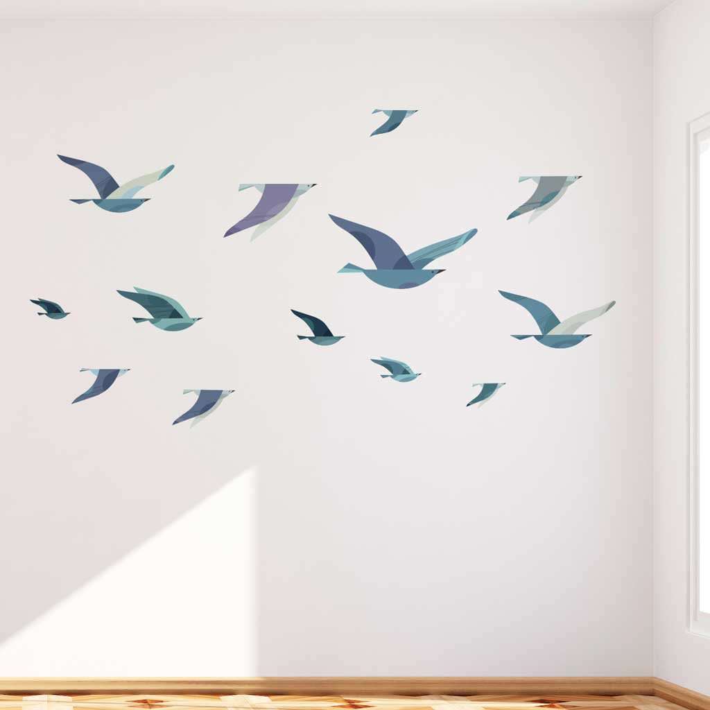 birds flying wall decal