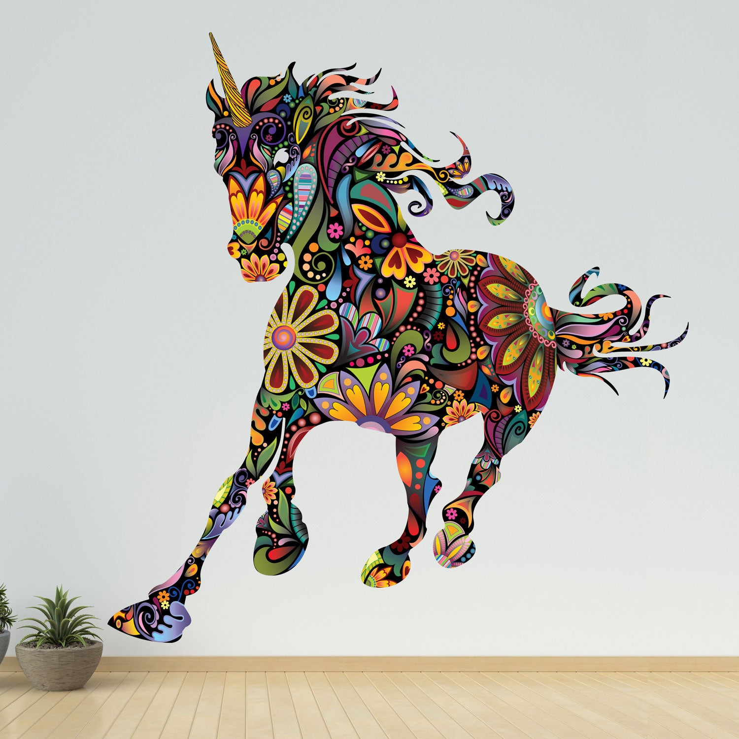 Unicorn Wall Decal, Horse Decal, Star Decals, Eco-Friendly Fabric Wall