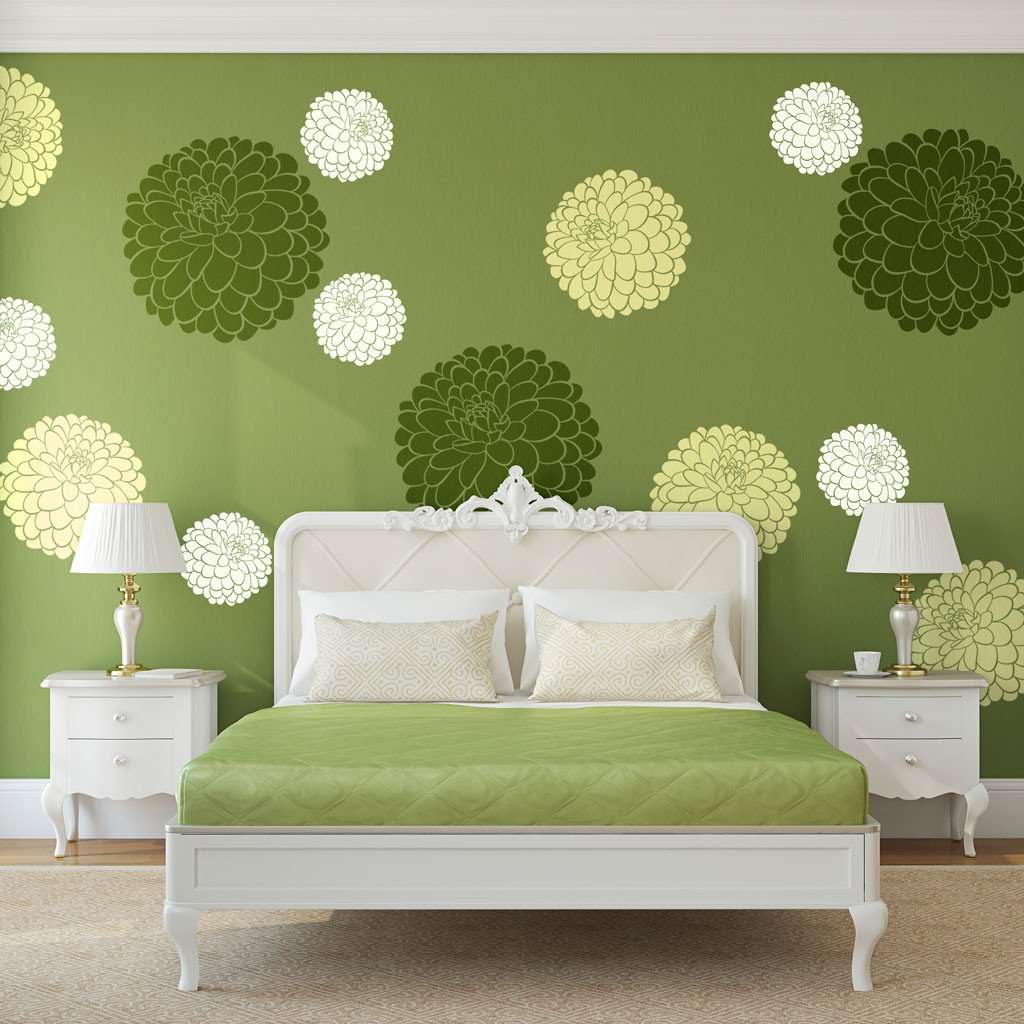 Floral stencil for painting walls