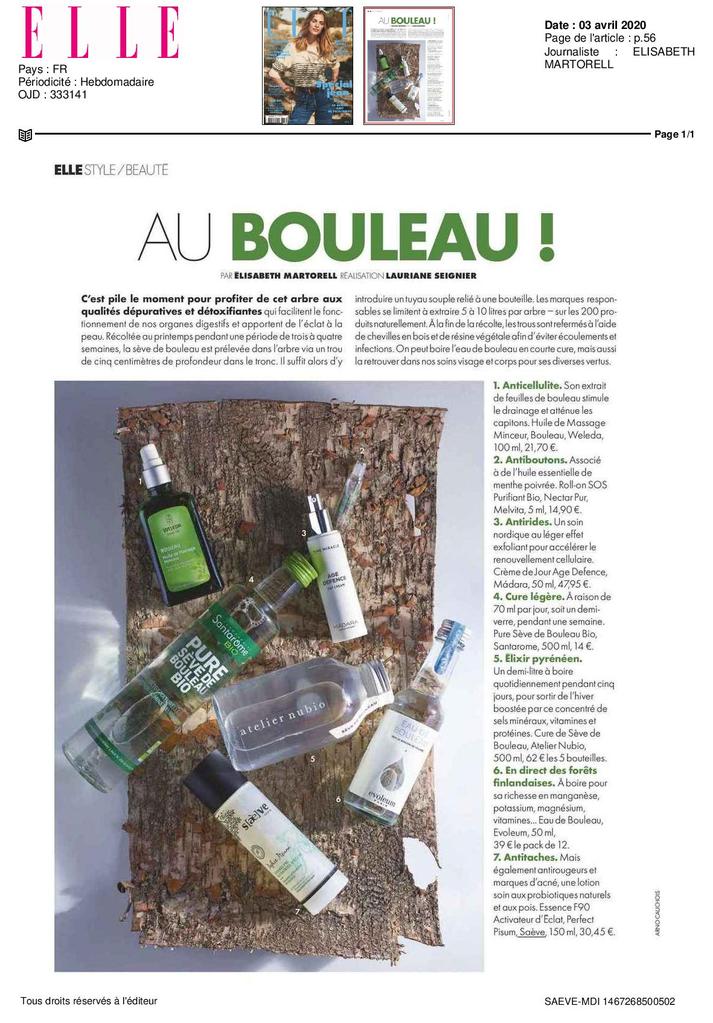 Focus on Birch and its extraordinary benefits in ELLE magazine!
