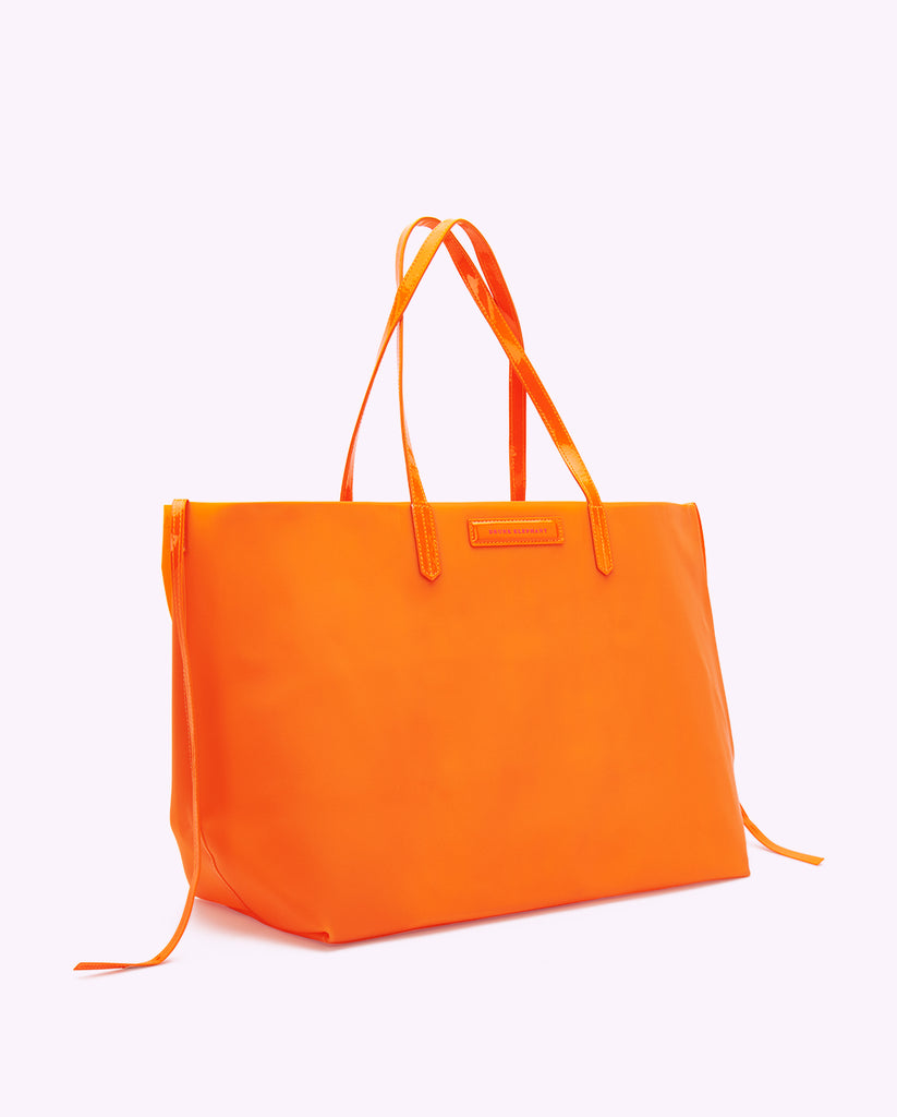 Neon Orange Totebag | Rubber with Vegan Leather Handles – Drunk Elephant