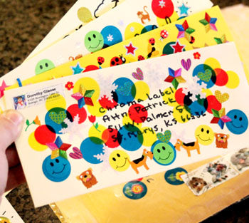 Assorted Colored Dots on Mailing