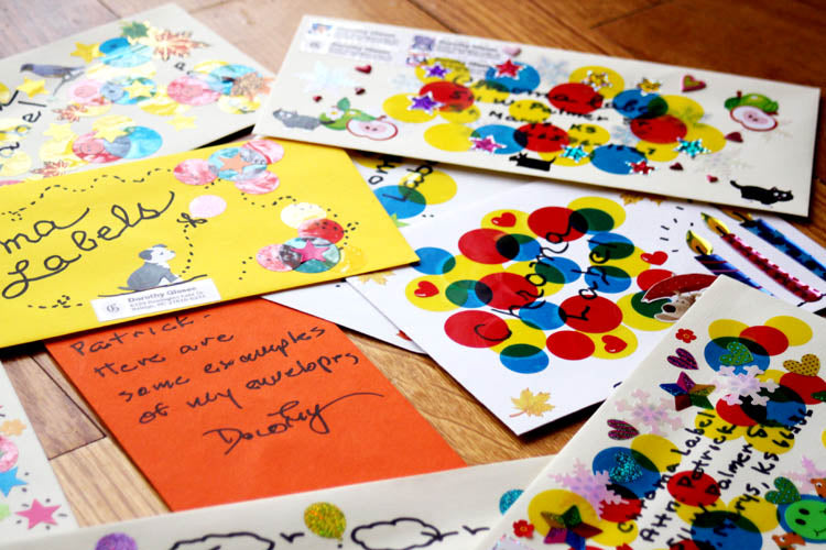 This Is How You Decorate Envelopes w/ Colored Stickers For Mailing
