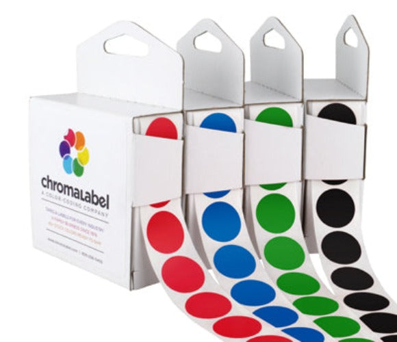 3/4" Permanent, Color Code Dots: 1,000/Box