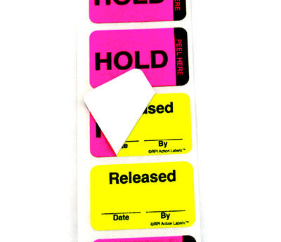 "Hold / Released" Double-Layer Action??? Labels - 1" x 1-1/2" - 250/Box