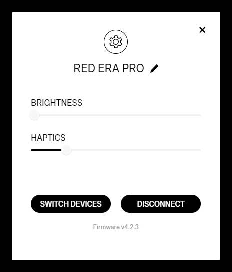 PAX Era Pro User Guide PAX Web App Brightness and Haptics Settings
