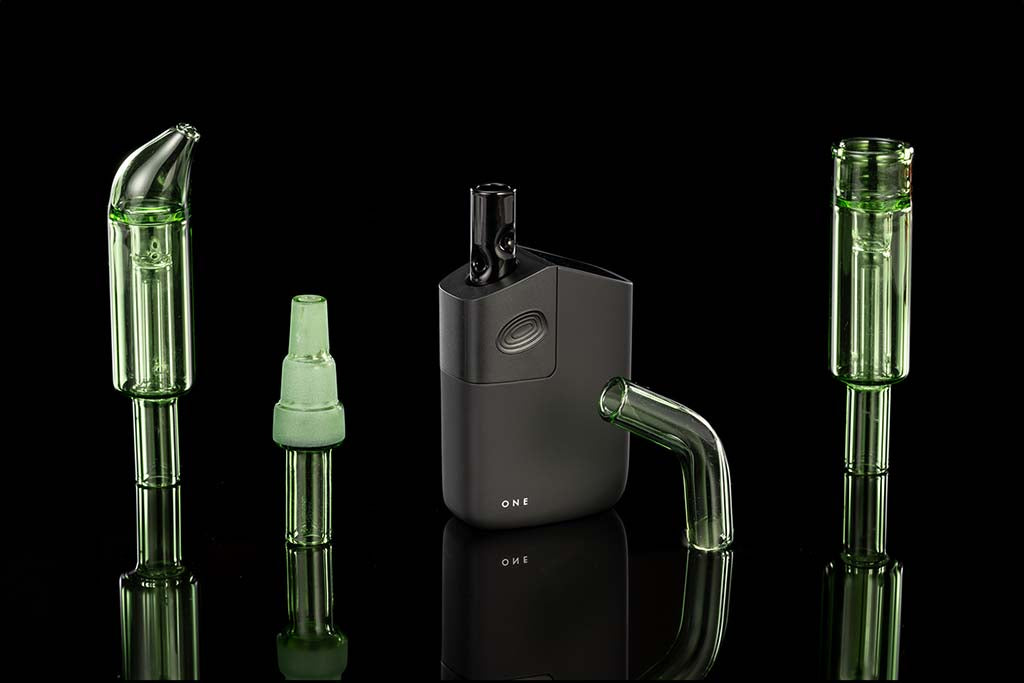 POTV ONE Vaporizer and Green POTV Glass Accessories