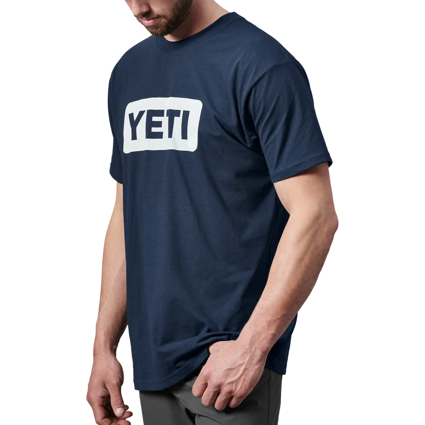Yeti Logo Badge Premium Shirt Sleeve T-Shirt Navy / White