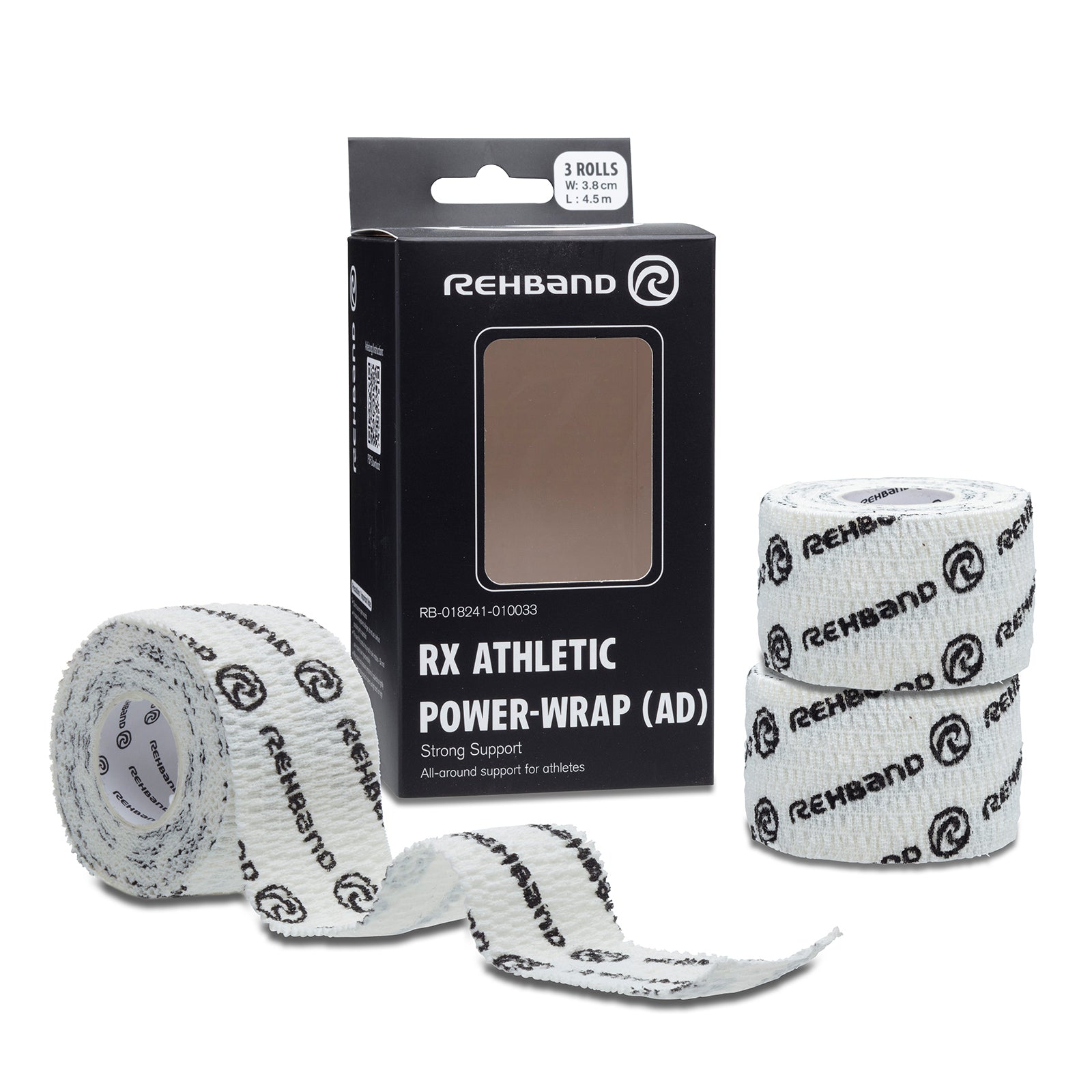 Rehband RX Athletic Power Wrap 38mm White 3 Pack