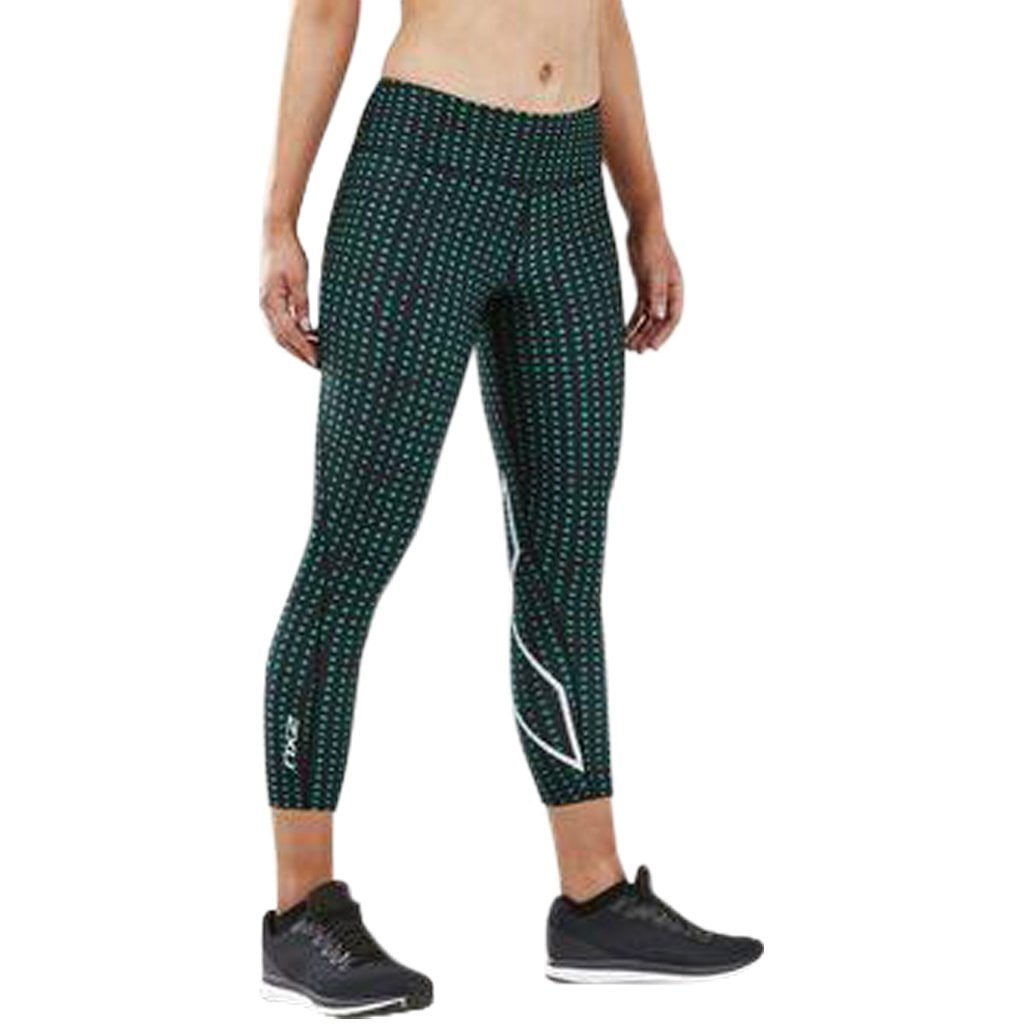 Print Mid-Rise Comp 7/8 Tights Golf Green Urban Grid / White – KITBOX