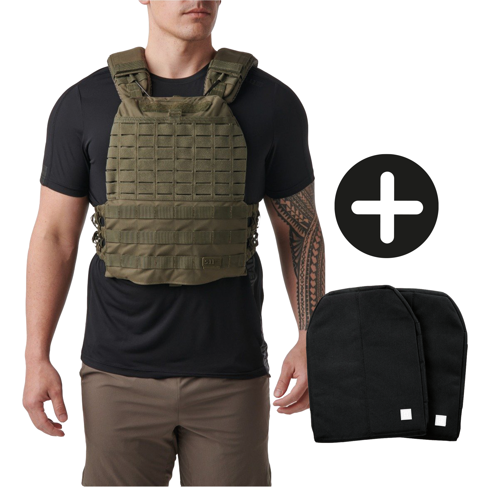 5.11 Tactec Plate Carrier Weighted Vest + Weight Plates Bundle