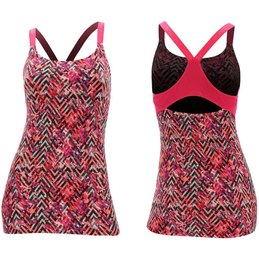 2XU Plyometric Support Tank Pink Glow Alpine Print