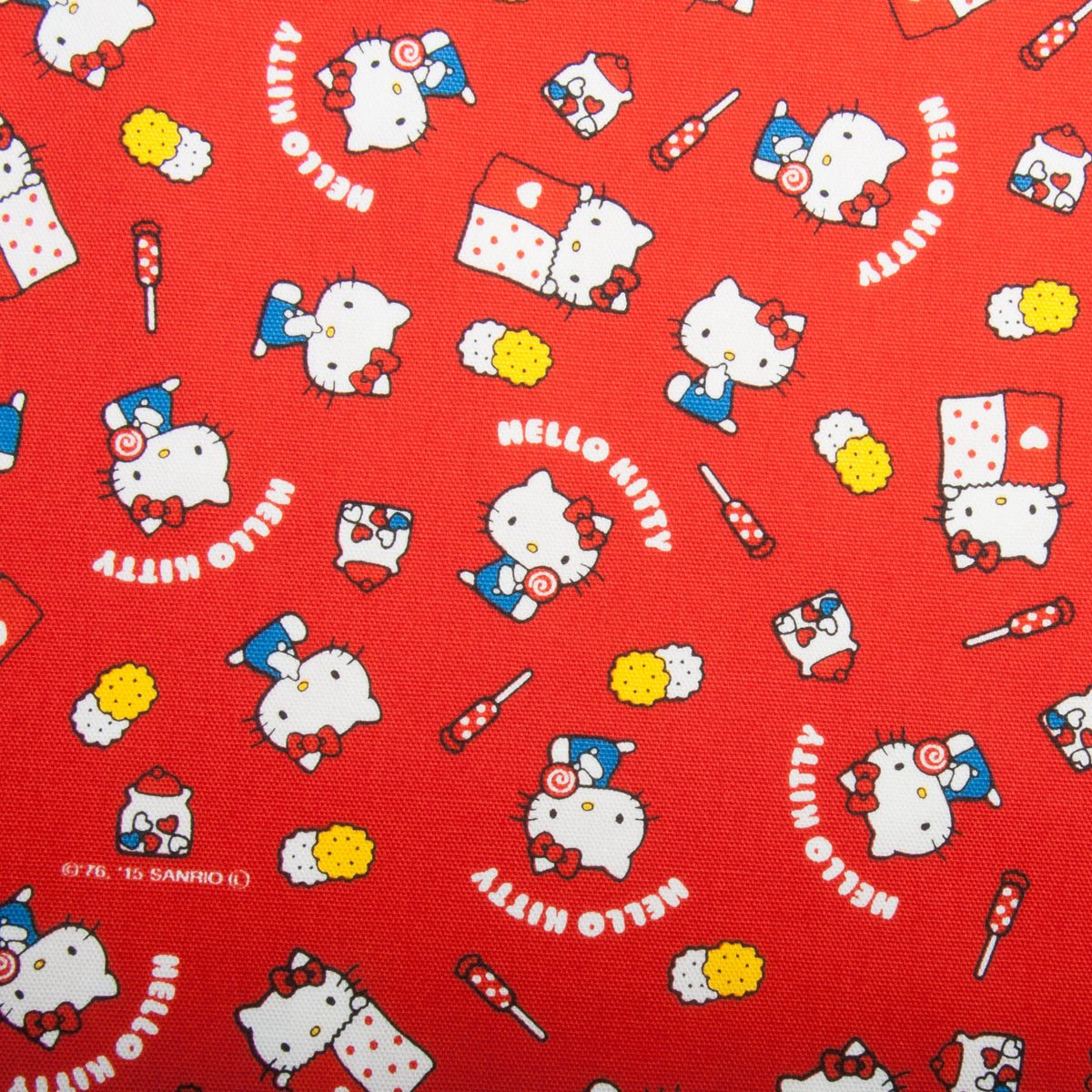 Tissu coton imprim  Hello Kitty Rouge 