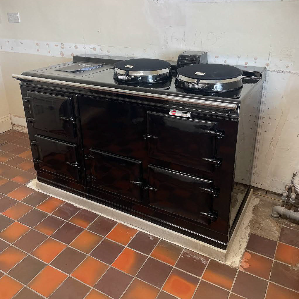 black aga range cooker after conversion and refurbish