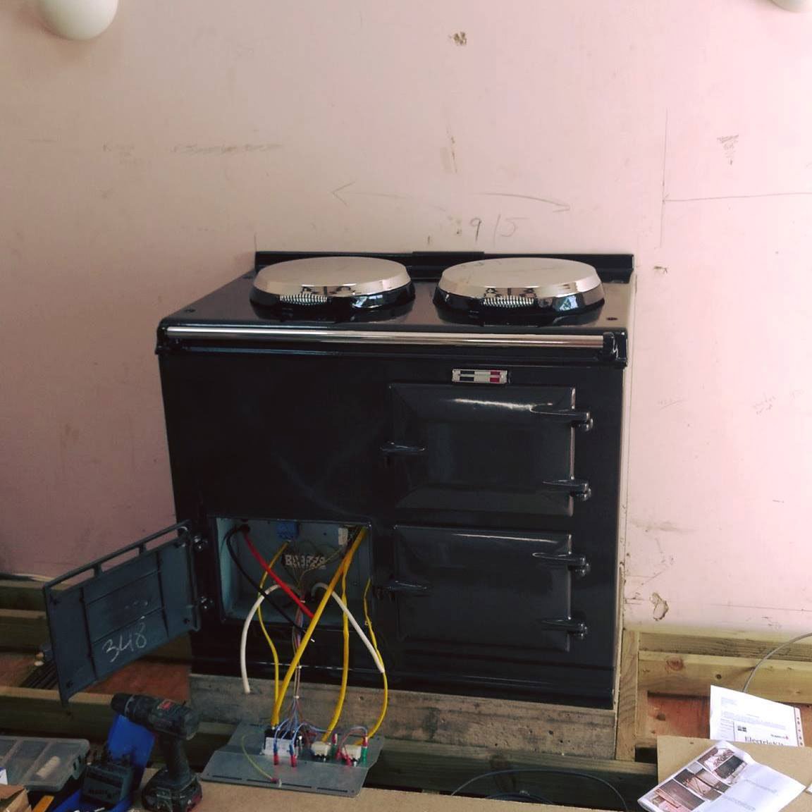 Aga range cooker in process of conversion