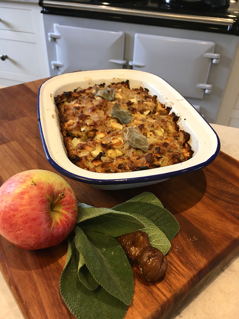 How to make Apple chestnut and sage stuffing in an Aga range cooker