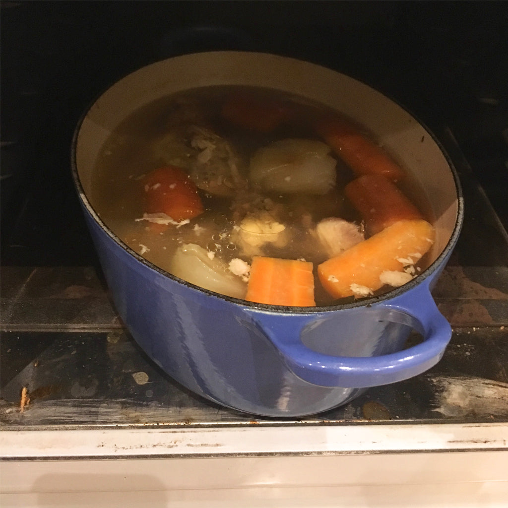 How to make stock overnight in the simmering oven of an Aga Range cooker