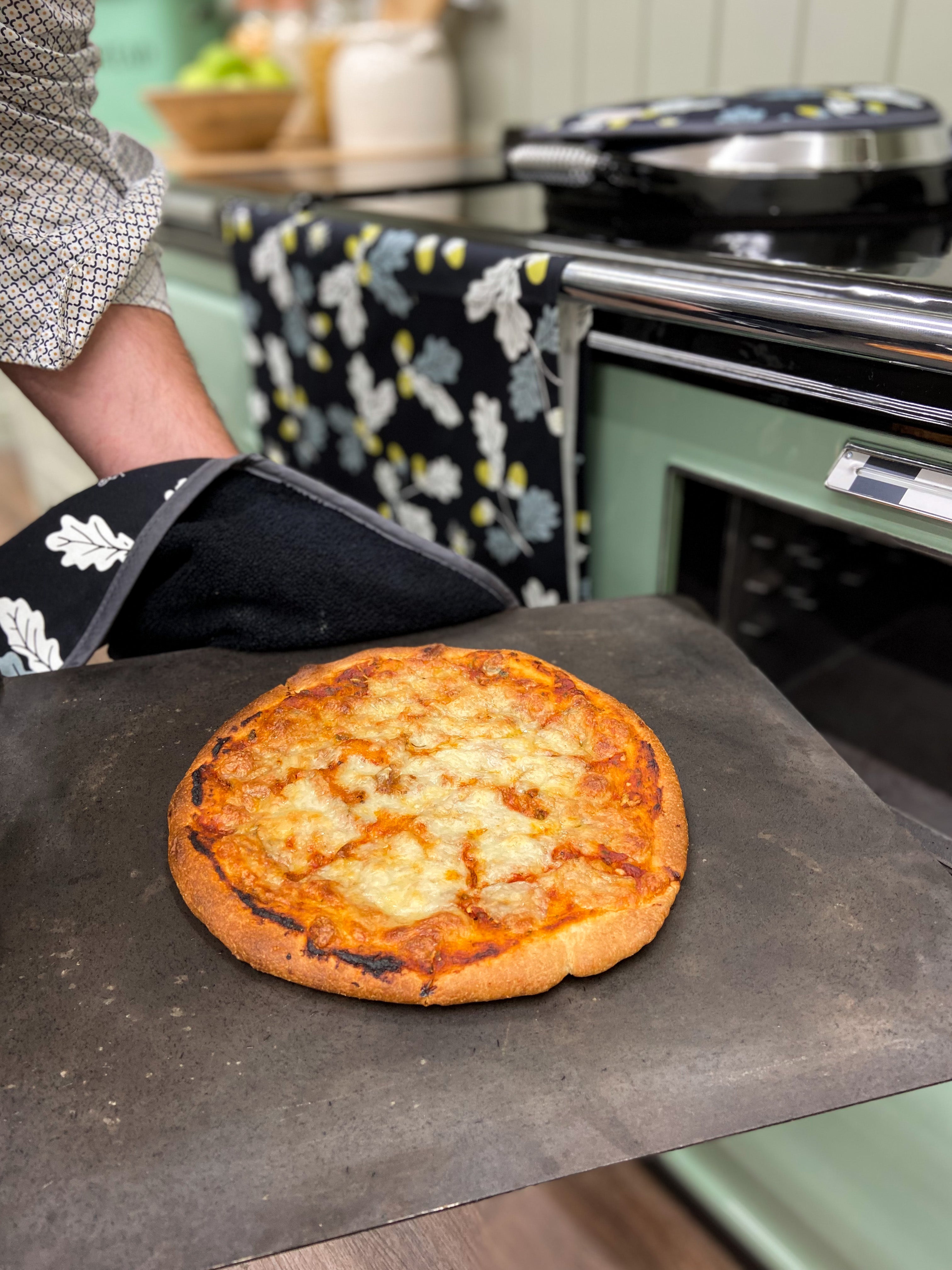 Pizza on Heavy Duty Tray for aga range cooker