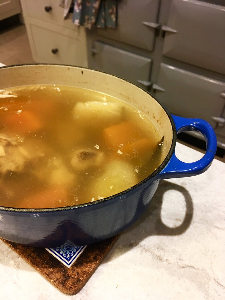 How to make chicken stock in the simmering oven overnight in an Aga range cooker