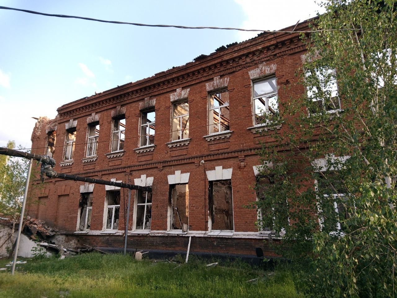 Destroyed school in Ukraine