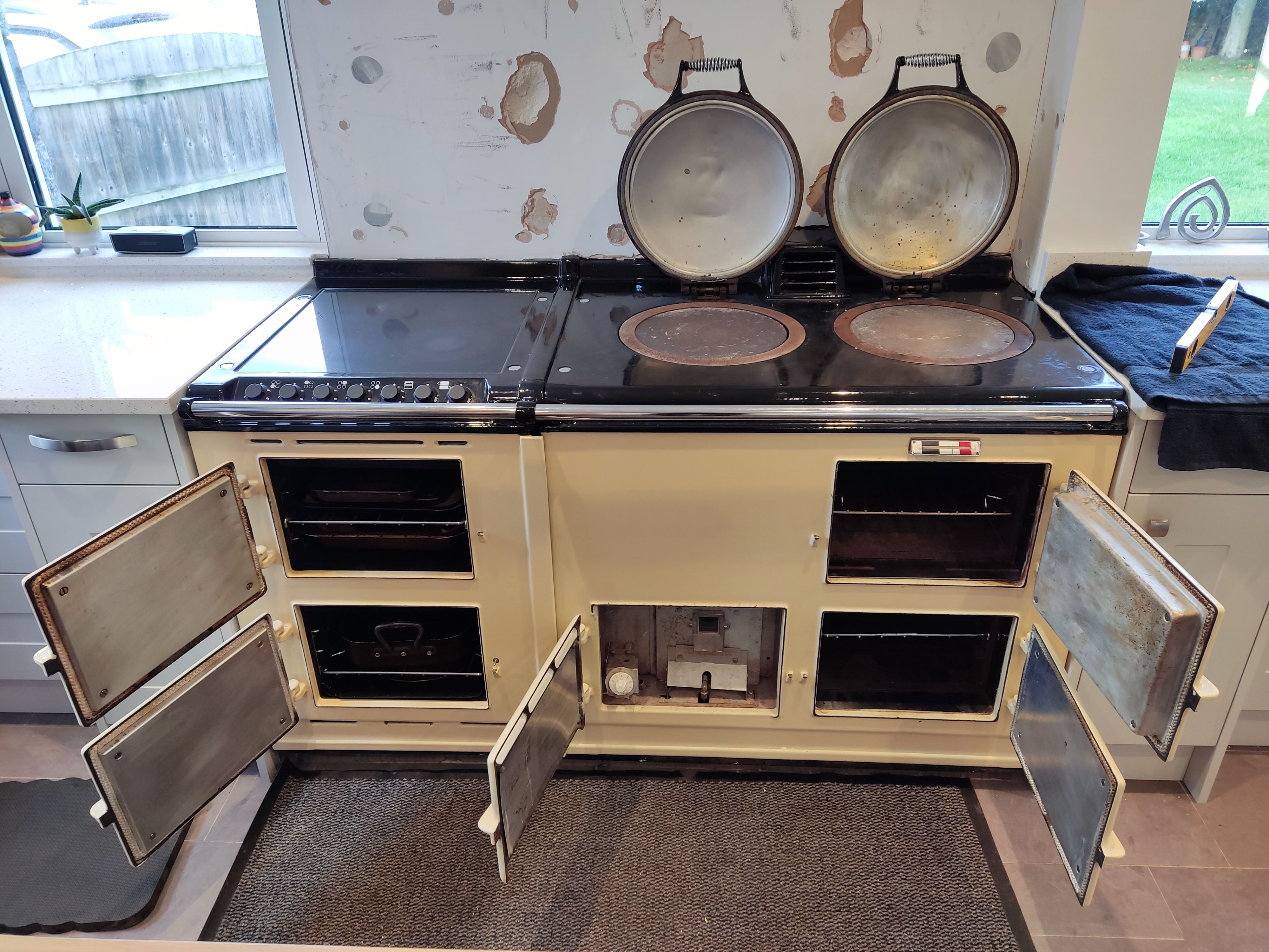 2 oven aga range cooker with electric module