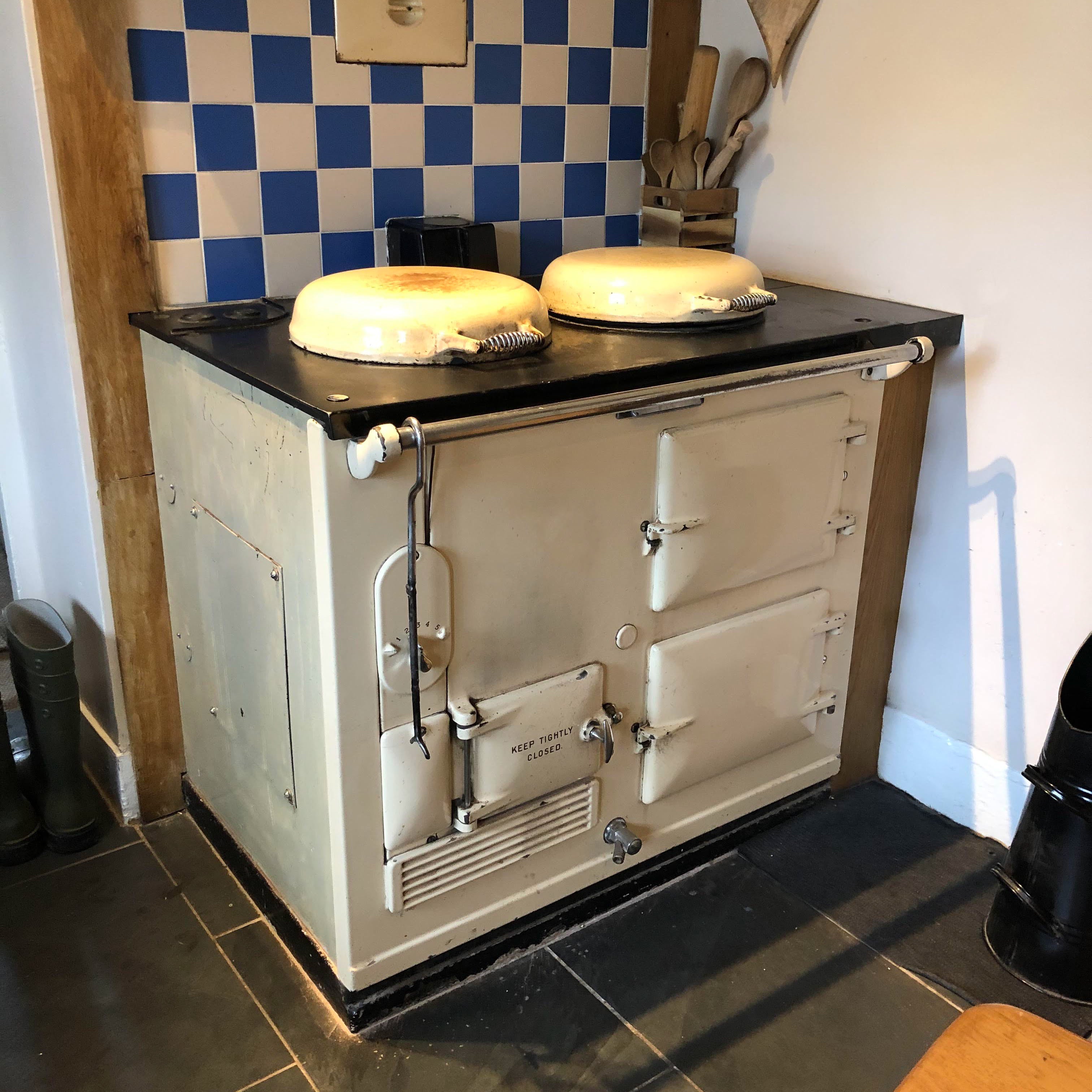 standard cream aga range cooker before refurbishing and conversion blake and bull