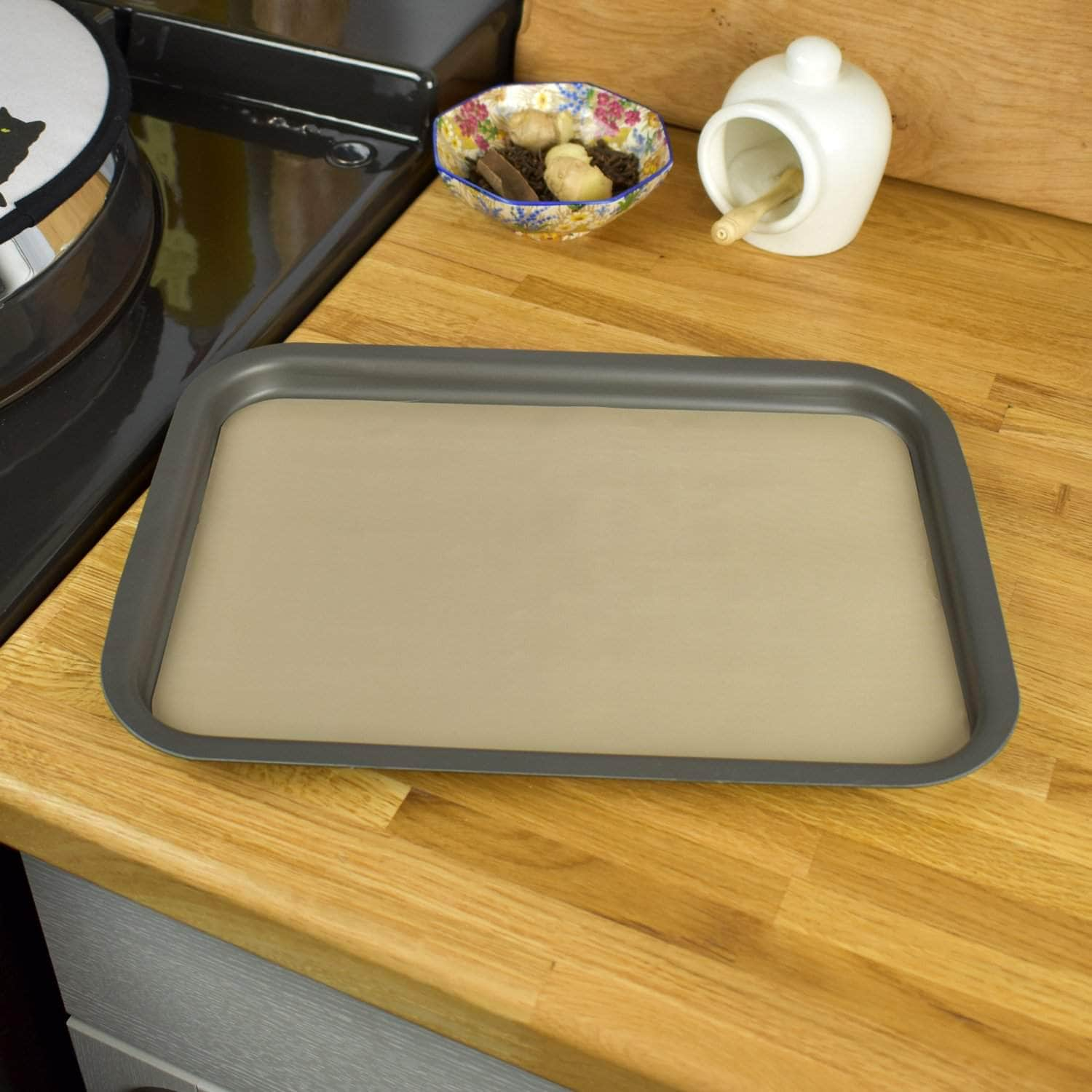 Fits on runners' baking tray for use with Aga range cookers 'full oven'  size