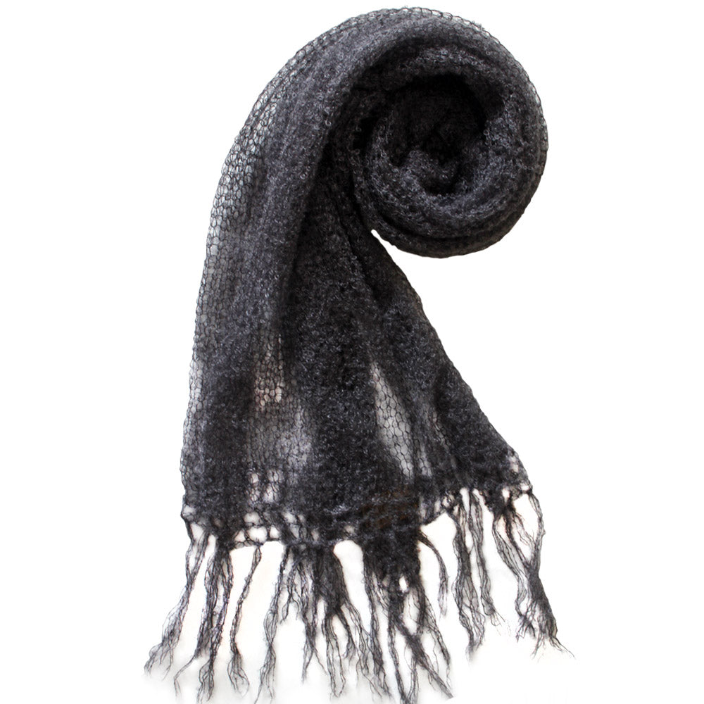 Extra Fine Mohair Scarf | Charcoal – the mohair mill shop