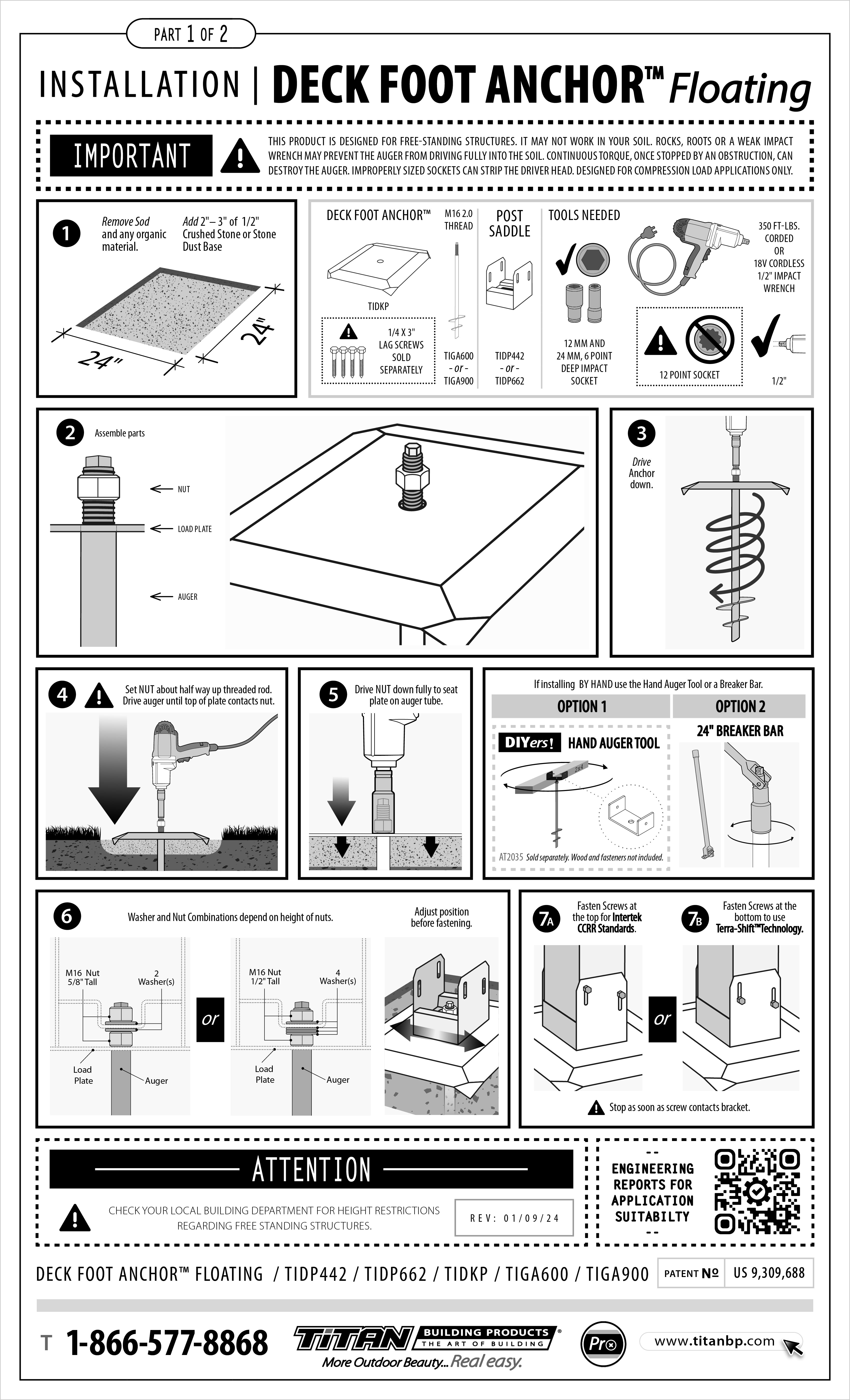 Deck Foot Anchor Instructions