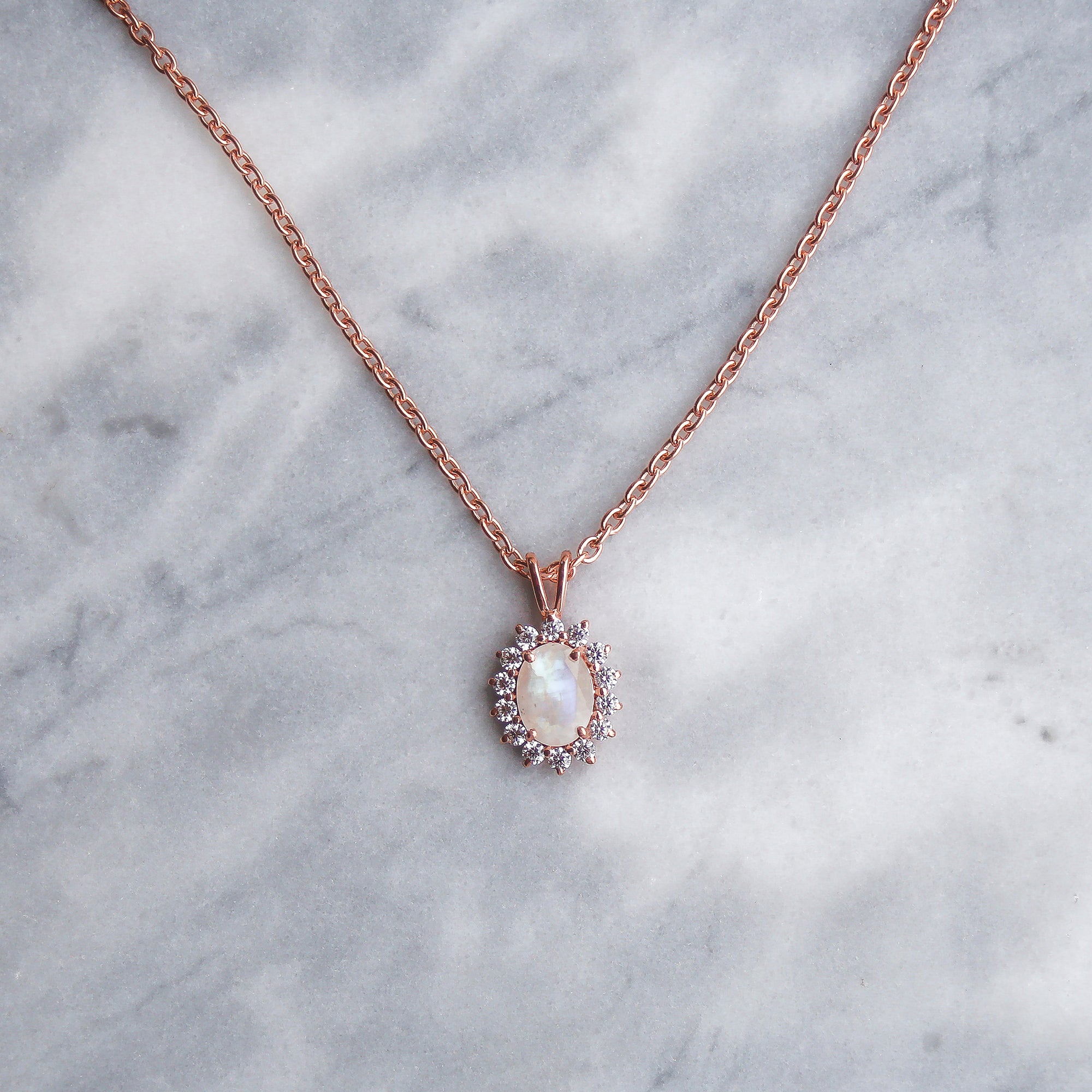 Moonstone & Diamond Vintage Fleur Pendant | La Kaiser