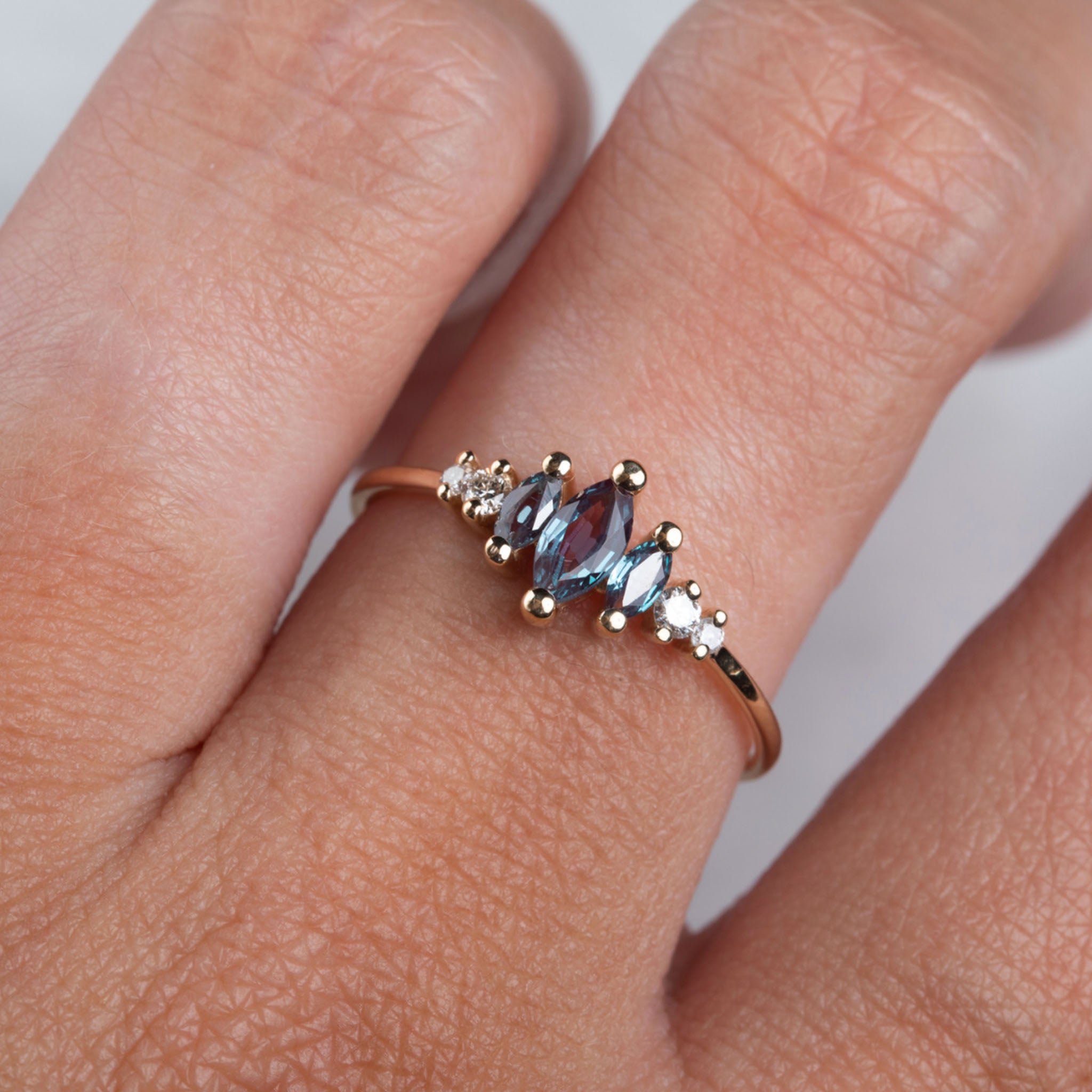 14kt Alexandrite & Diamond Ice Queen Ring