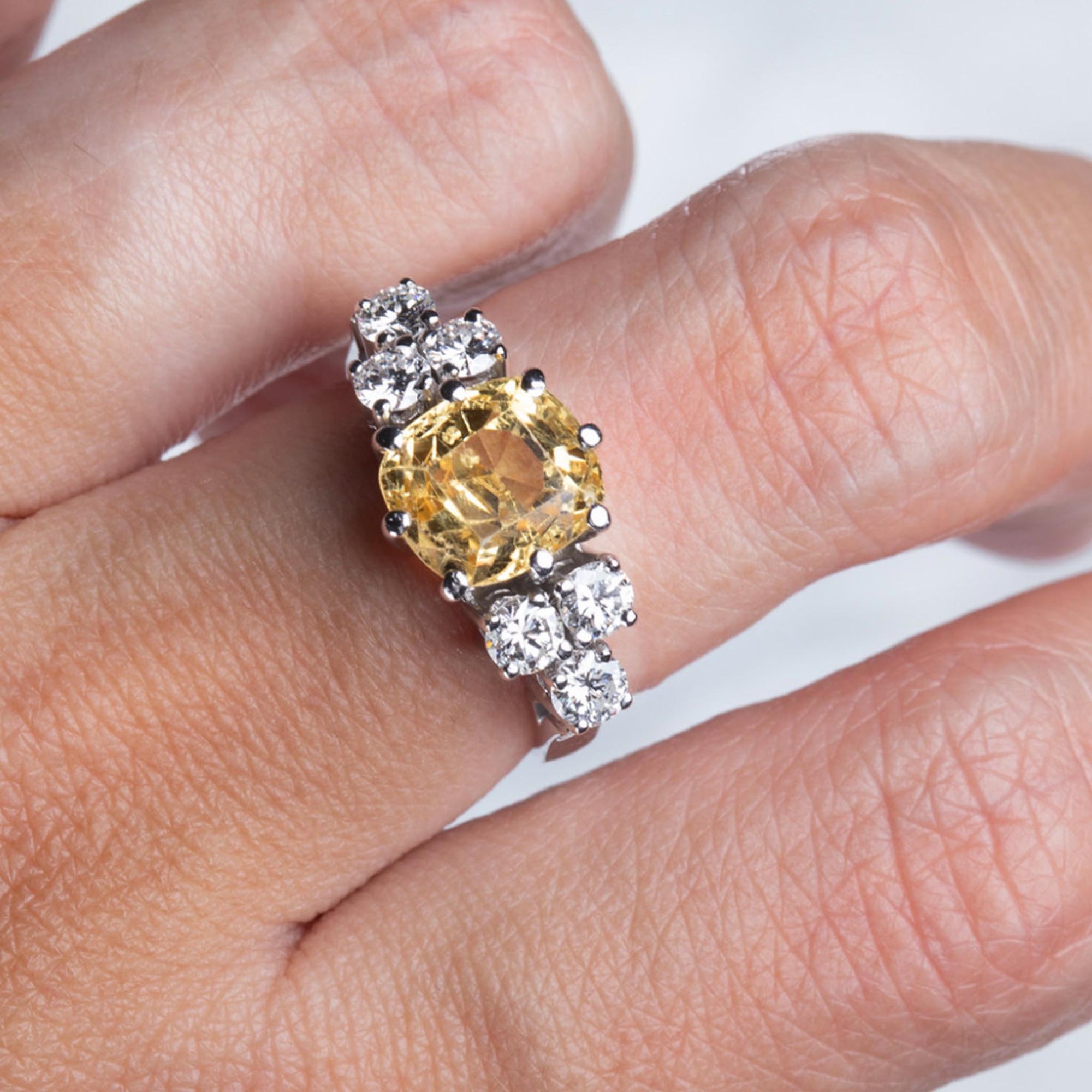 Vintage 14kt Citrine & Diamond St.Moritz Ring